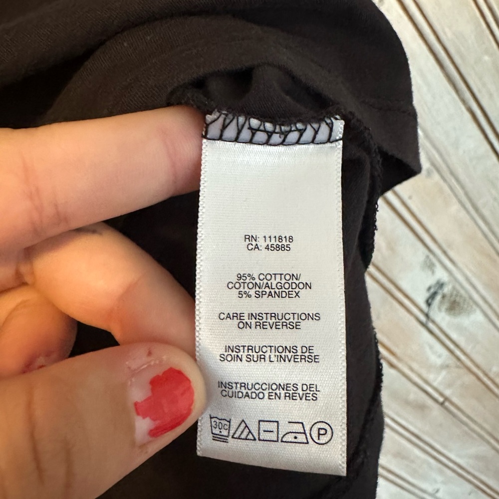 Michael Kors Black Silver Seqiun Short Sleeve Tee Baby Tee Loose - Picture 5 of 6